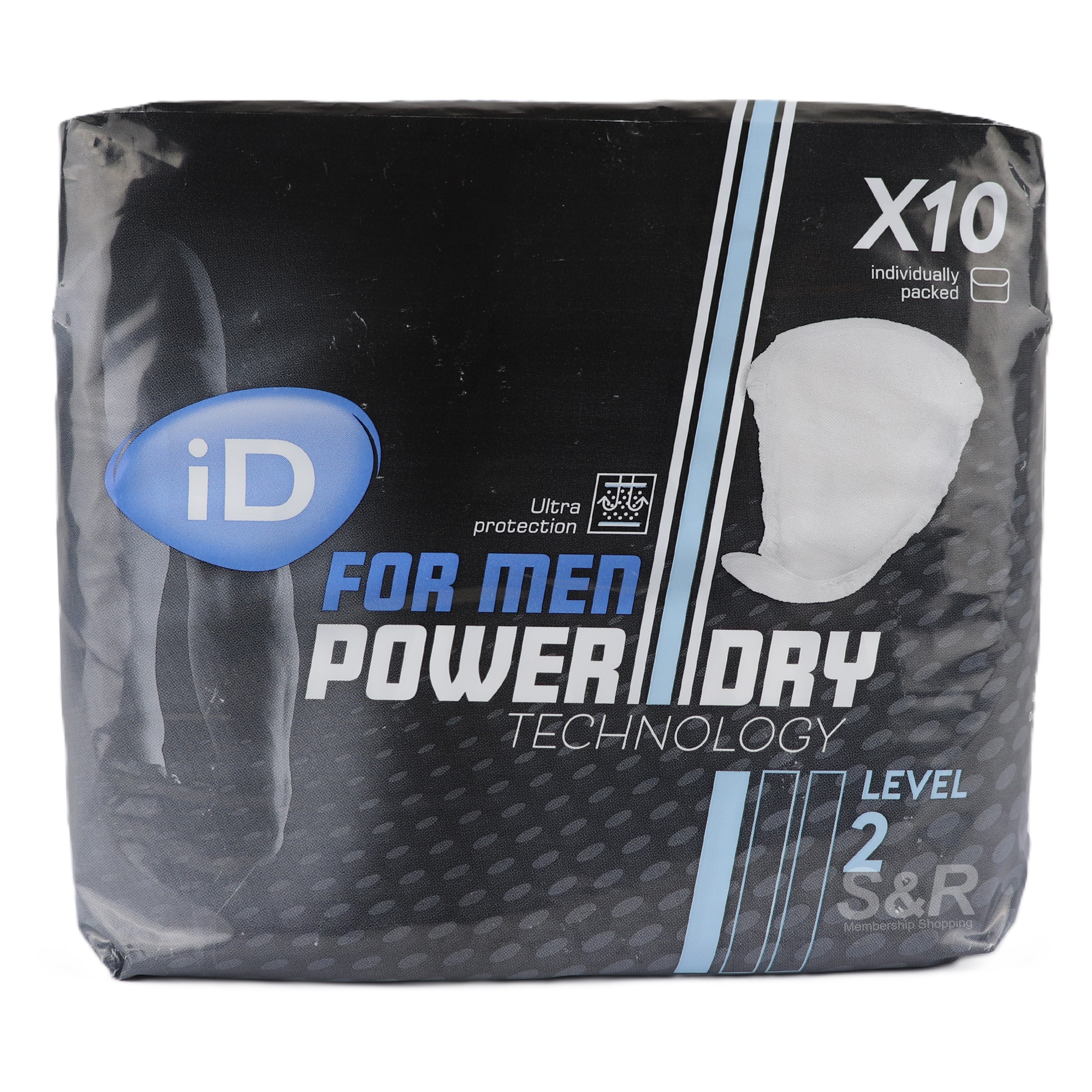 ID Men's Bladder Pads Level 2 Power Dry Technology 10pcs